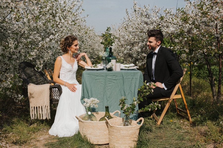 Wedding photo session in cherry orchard - Anna Krupka | Destination Wedding Photographer